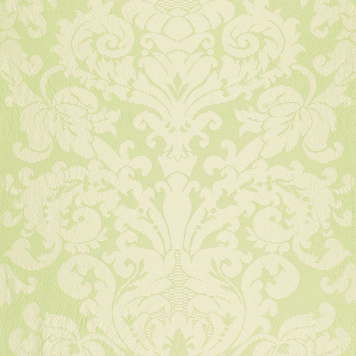 Schumacher Chateau Silk Damask Citron Fabric Sample 68883