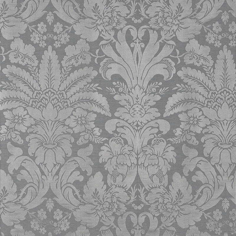 Schumacher Colette Linen/Silk Damask Charcoal Fabric 69143