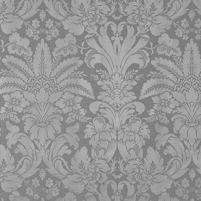 Schumacher Colette Linen/Silk Damask Charcoal Fabric 69143