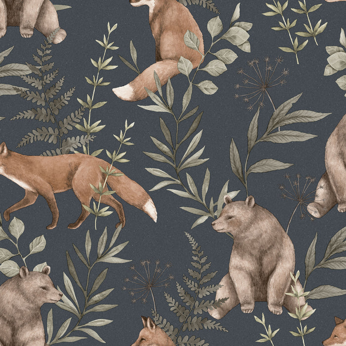 Schumacher Wild Forest Midnight Wallpaper 6920