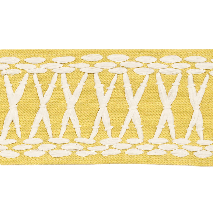 Schumacher Tikki Tape Yellow Trim Sample 69308