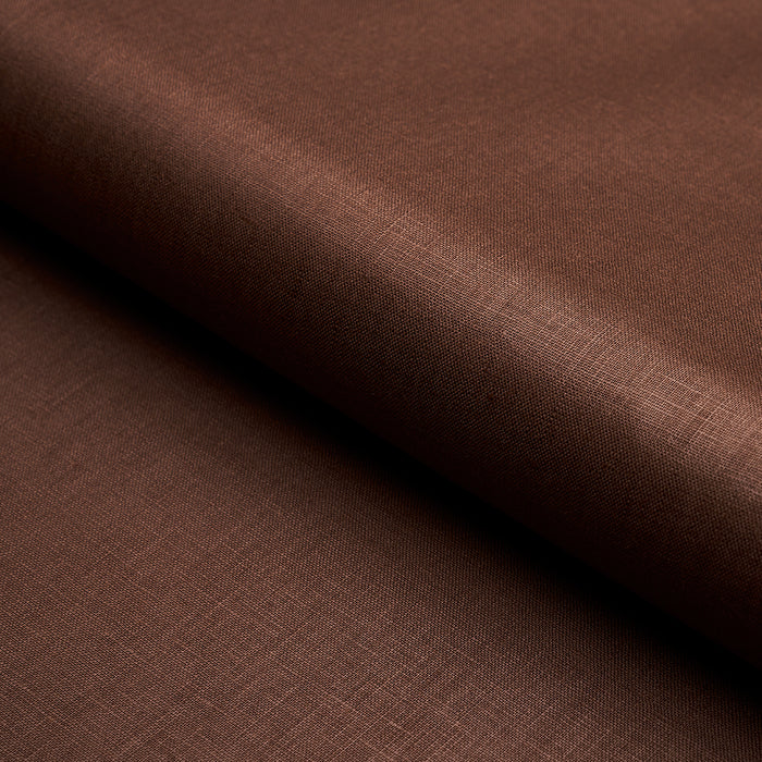 Schumacher Lange Glazed Linen Brown Fabric 69369