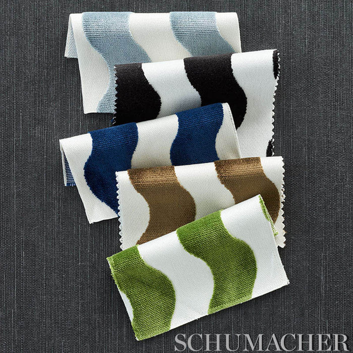 Schumacher The Wave Velvet Black Fabric 69420