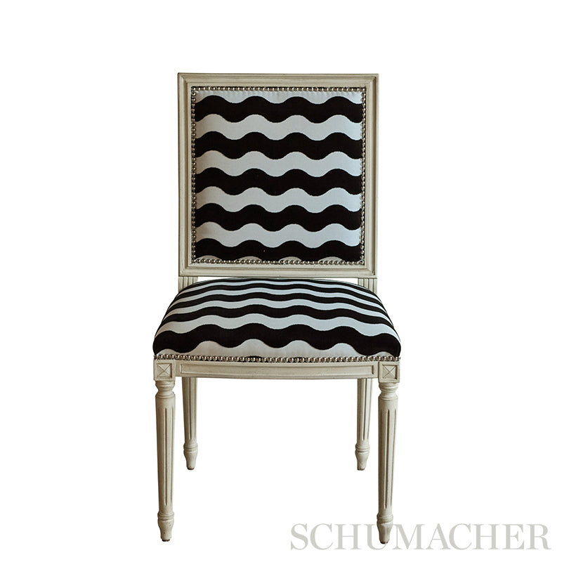 Schumacher The Wave Velvet Black Fabric Sample 69420