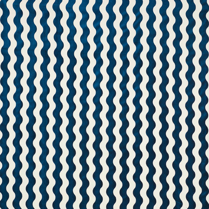 Schumacher The Wave Velvet Navy Fabric Sample 69423