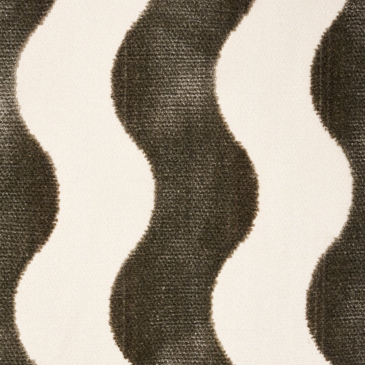 Schumacher The Wave Velvet Grey Fabric 69425