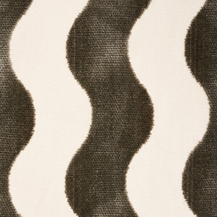 Schumacher The Wave Velvet Grey Fabric Sample 69425