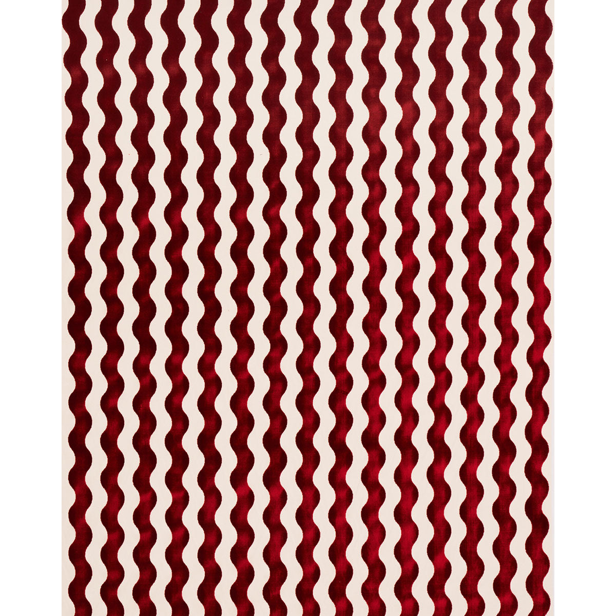 Schumacher The Wave Velvet Red Fabric Sample 69427