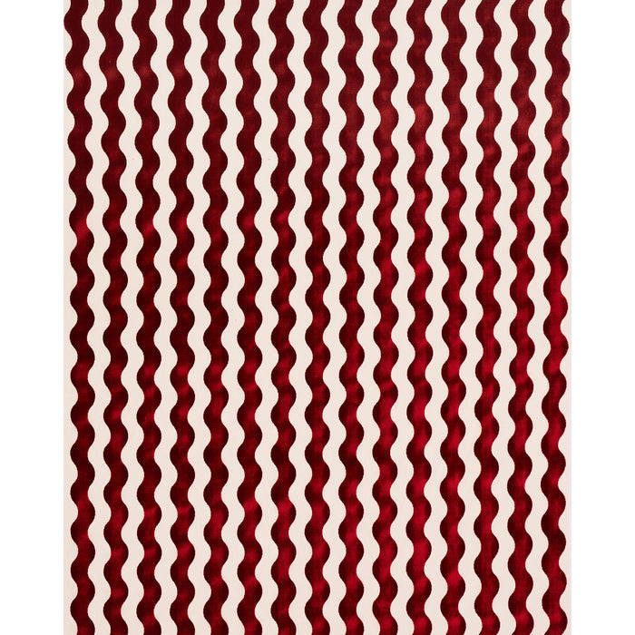 Schumacher The Wave Velvet Red Fabric Sample 69427