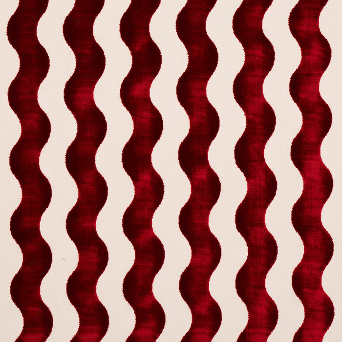 Schumacher The Wave Velvet Red Fabric 69427