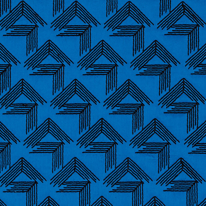 Schumacher V Step Cobalt Fabric Sample 69431