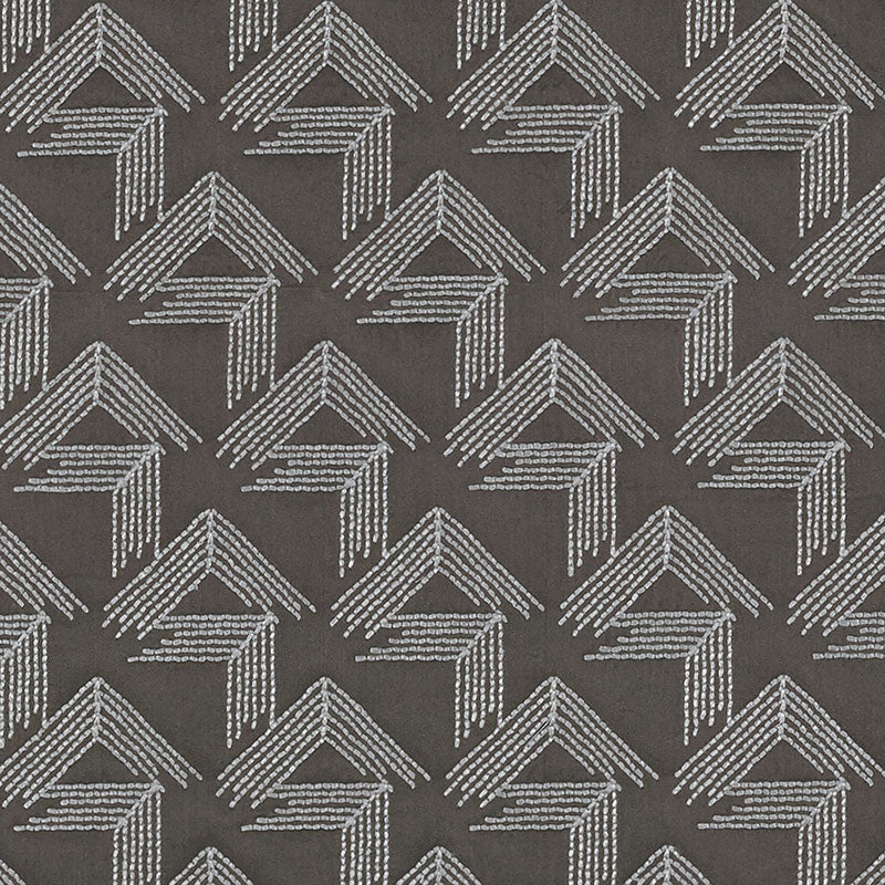 Schumacher V Step Charcoal Fabric 69433