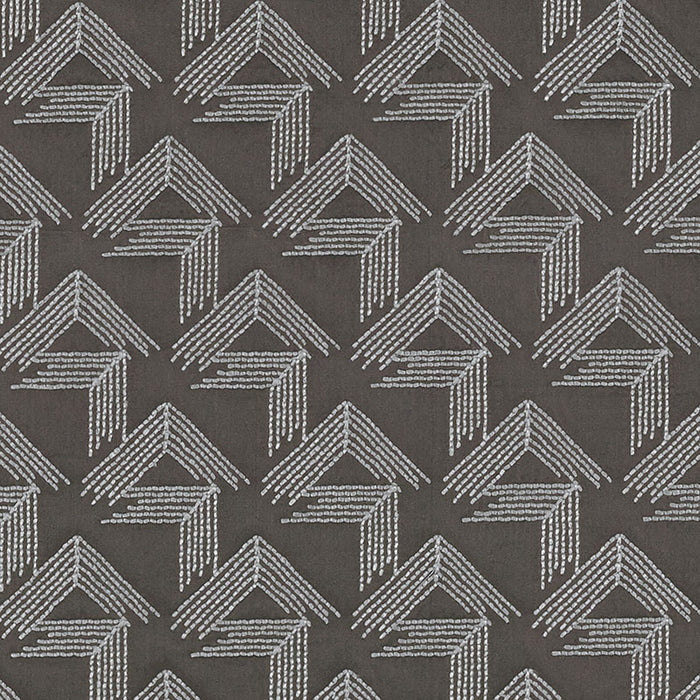 Schumacher V Step Charcoal Fabric Sample 69433