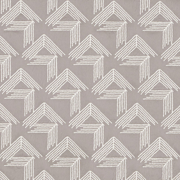 Schumacher V Step Pale Grey Fabric Sample 69434