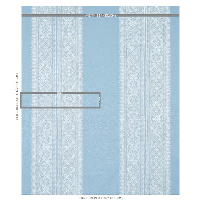 Schumacher Toledo Embroidery Chambray Fabric Sample 69733