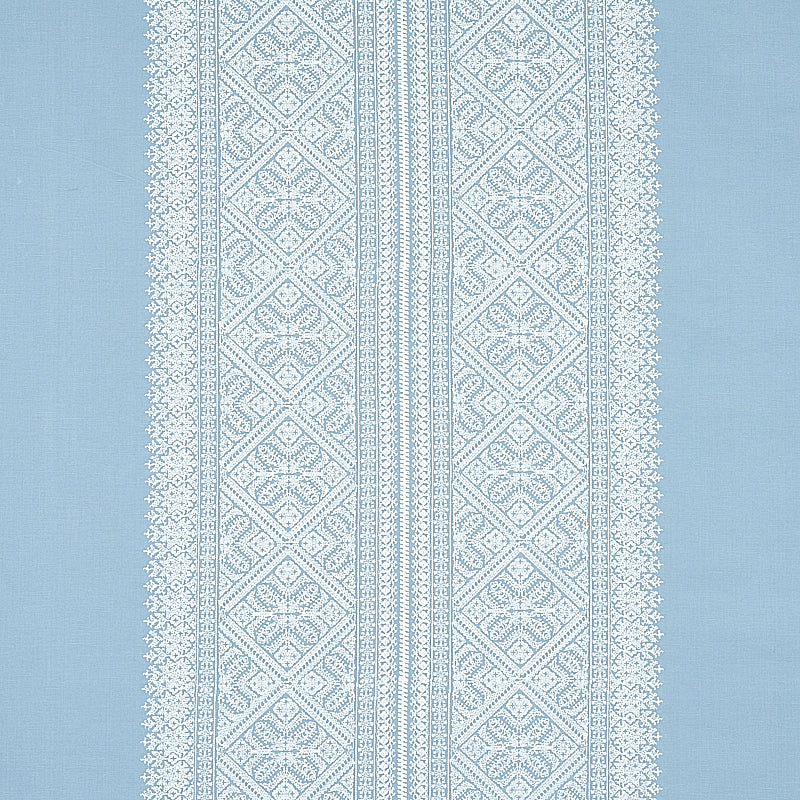 Schumacher Toledo Embroidery Chambray Fabric 69733