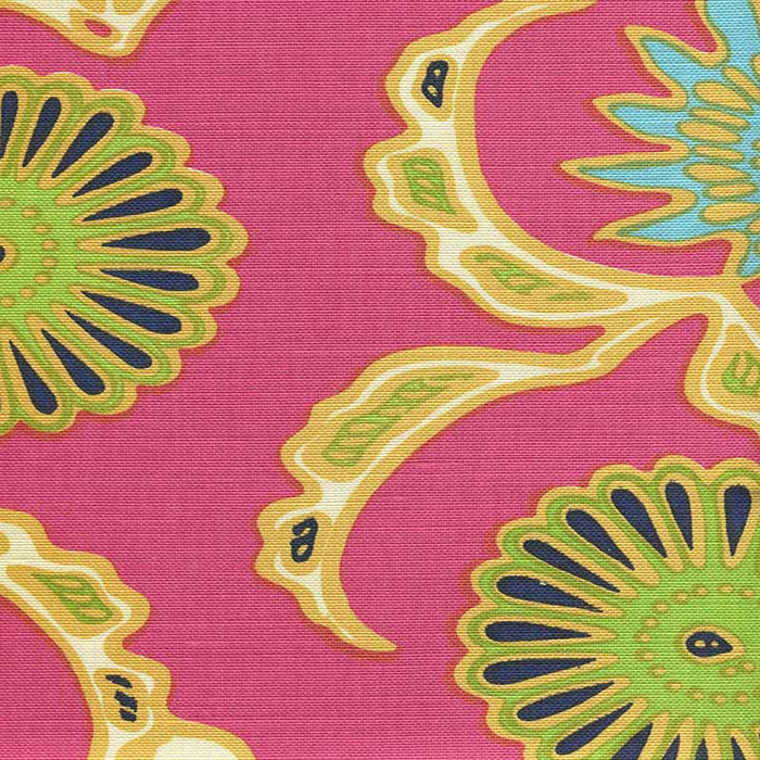 China Seas Flora Ii Pink Yellow Green Blue Fabric 6980-04