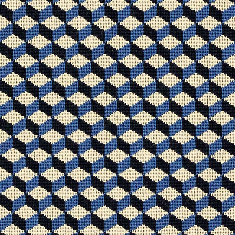 Schumacher Atwood Epingle Cobalt Fabric 69851