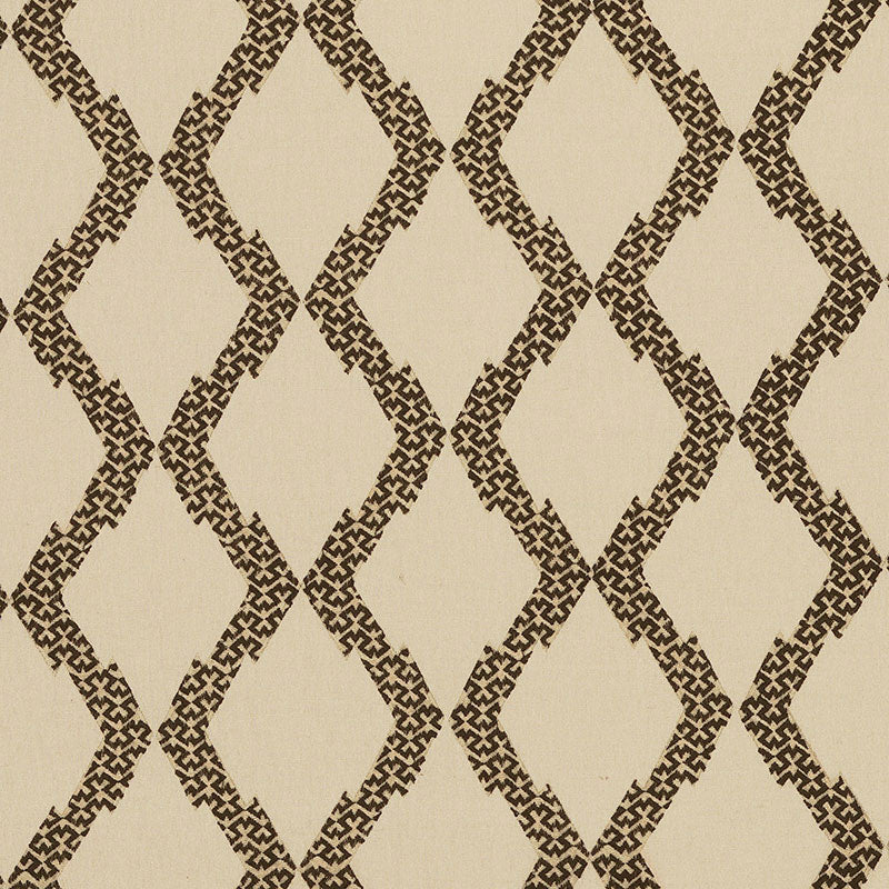 Schumacher Topi Applique Natural Fabric Sample 69990