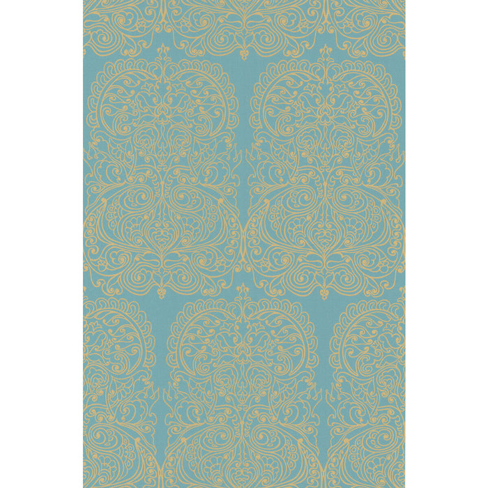 Cole & Son Alpana Gold/Aqua Wallpaper Sample 69/2107.CS.0