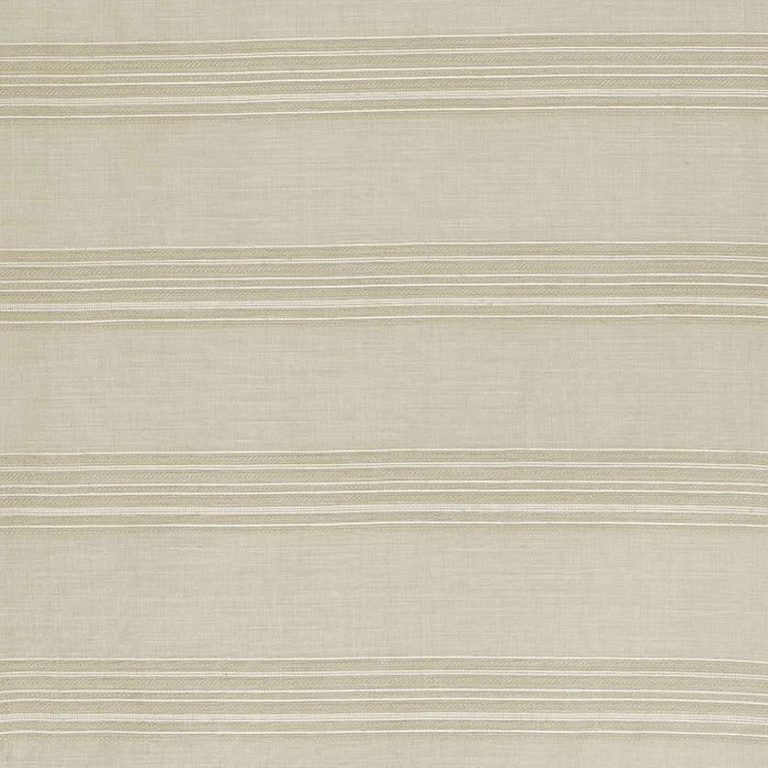 Schumacher Banded Stripe Sheer Oyster Fabric Sample 70110