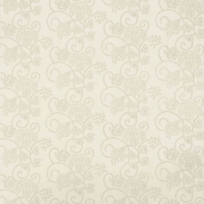 Schumacher Calliope Embroidery Ivory Fabric 70180