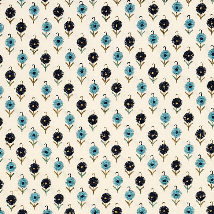 Schumacher Avodica Embroidery Aegean Fabric 70210