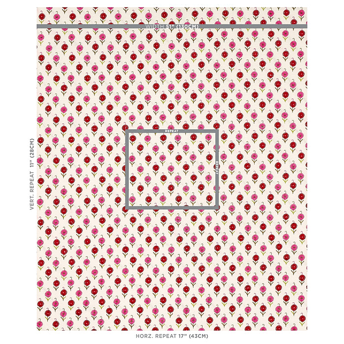 Schumacher Avodica Embroidery Azalea Fabric 70211