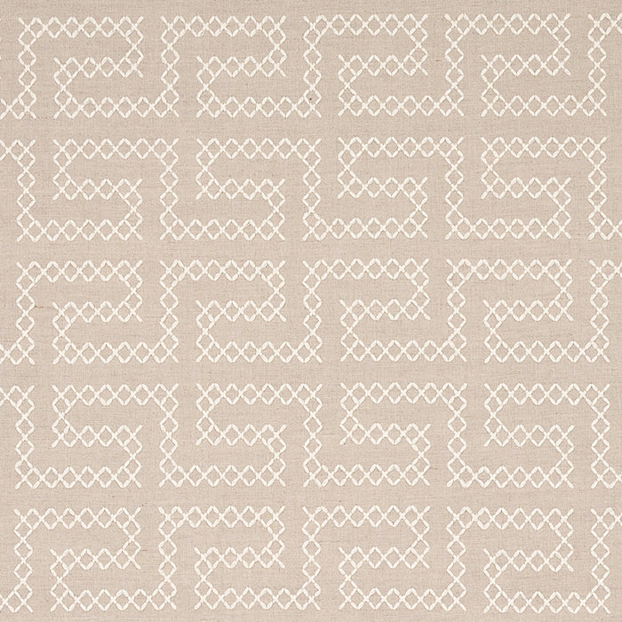 Schumacher A Maze Embroidery Sand Fabric Sample 70231