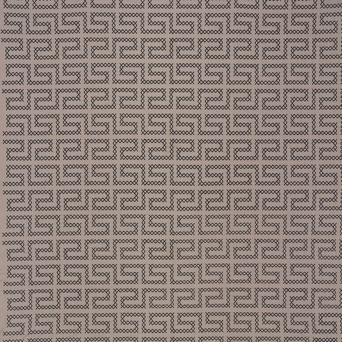 Schumacher A Maze Embroidery Stone Fabric Sample 70232