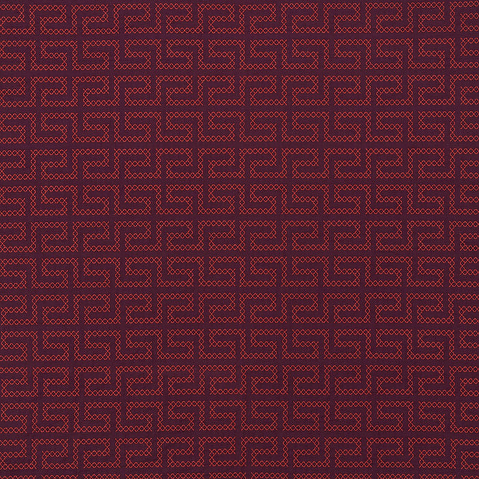 Schumacher A Maze Embroidery Berry Fabric Sample 70234