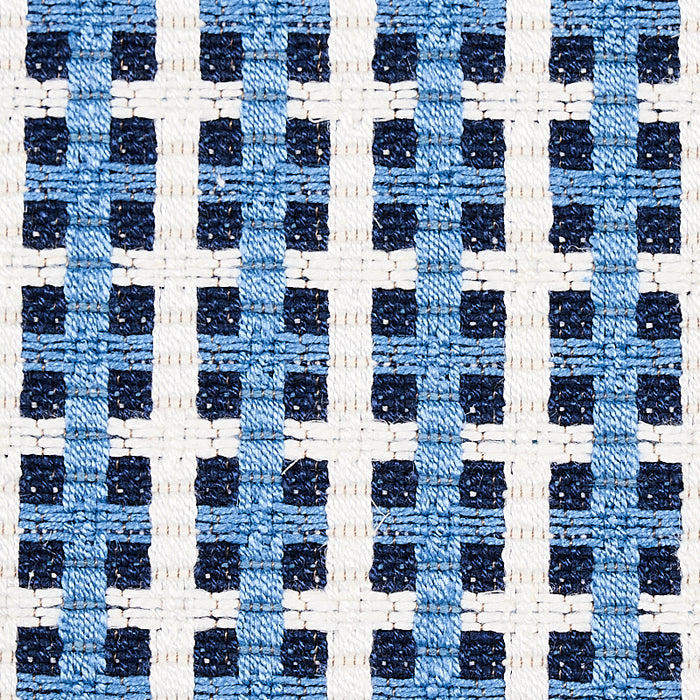 Schumacher Crosstown Tile Blue Fabric Sample 70394