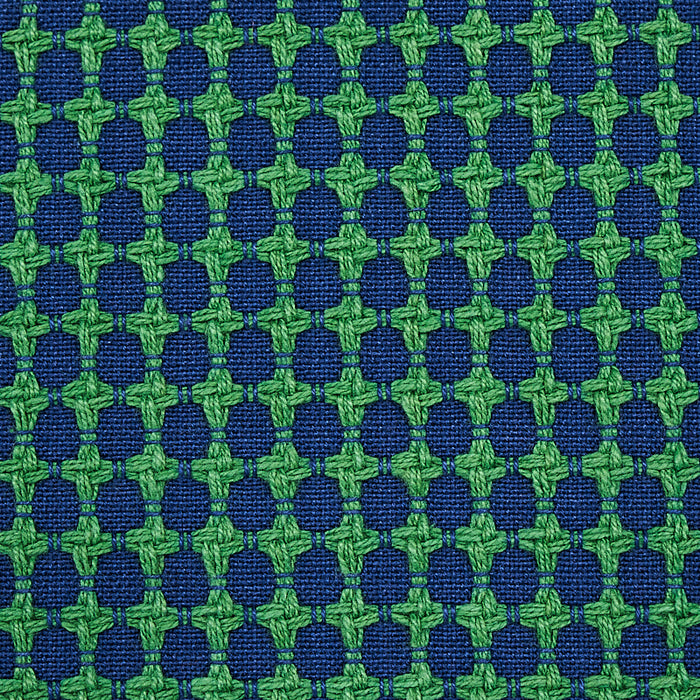 Schumacher Zipster Navy & Green Fabric Sample 70529