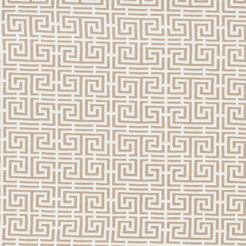 Schumacher Chinois Fret Natural/Ivory Fabric Sample 70563