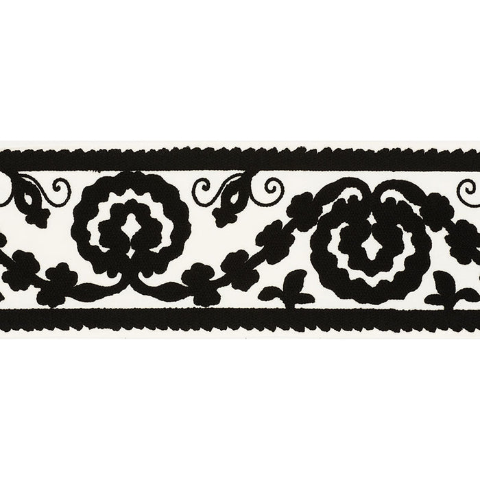 Schumacher Ashbury Tape Black Trim Sample 70595