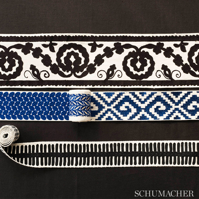 Schumacher Fillmore Tape Blue Trim Sample 70606