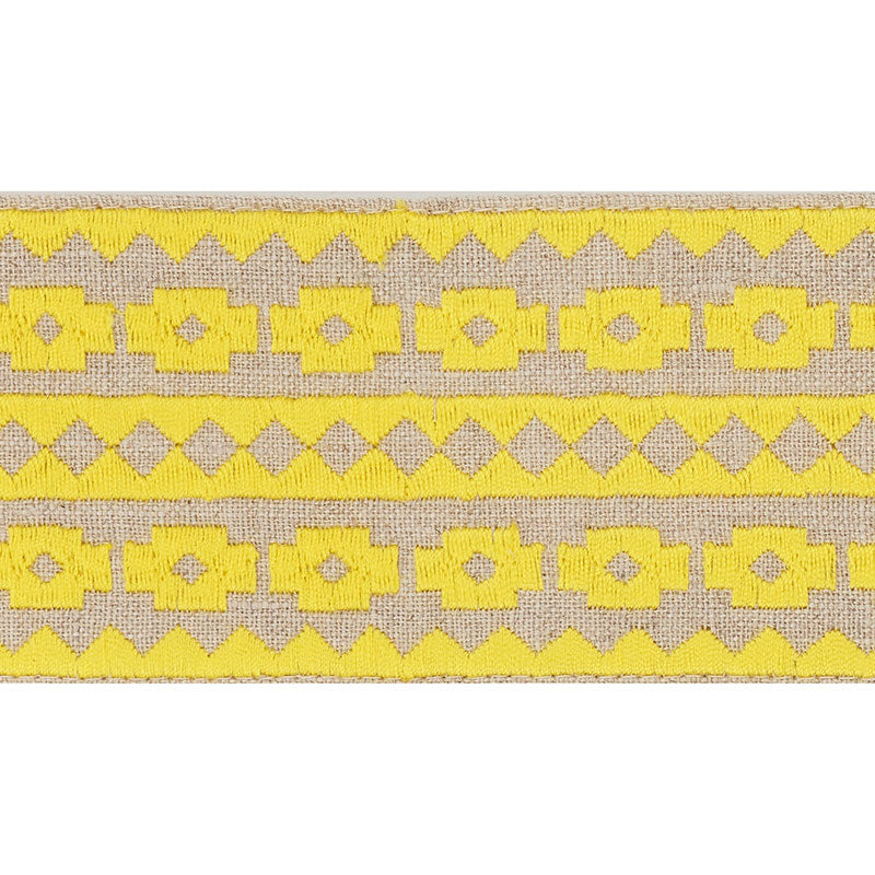 Schumacher Talitha Tape Yellow On Natural Trim 70645