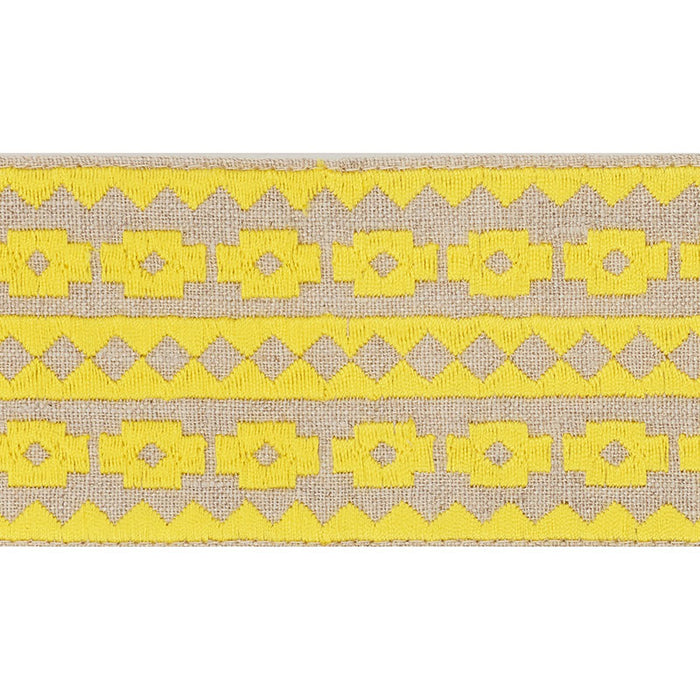 Schumacher Talitha Tape Yellow On Natural Trim Sample 70645