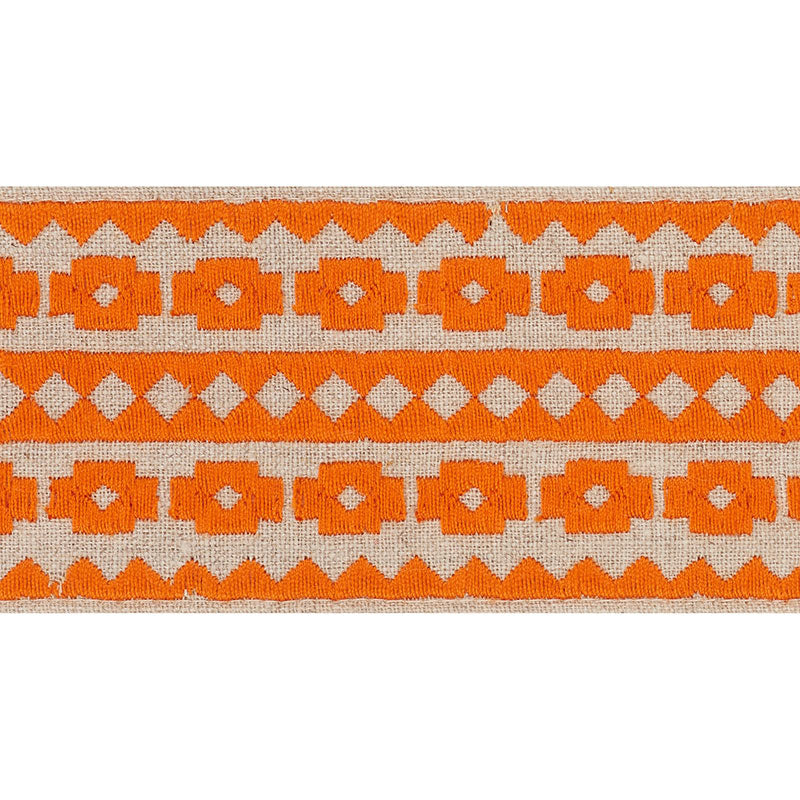 Schumacher Talitha Tape Orange On Natural Trim 70647