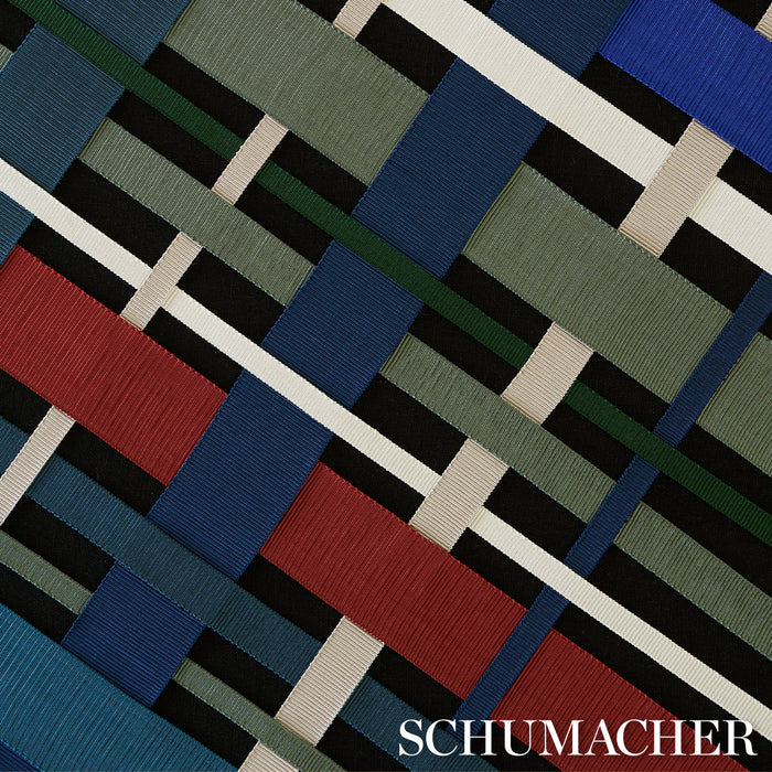 Schumacher Wide Faille Tape Navy Trim Sample 70718