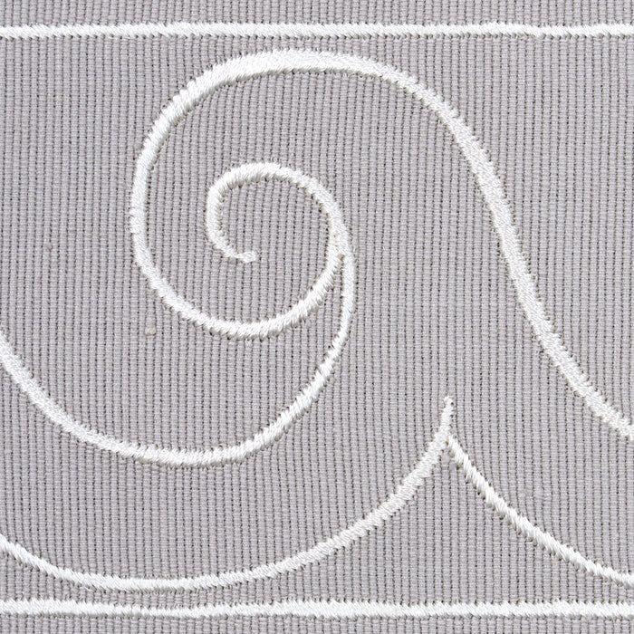 Schumacher Greek Waves Trim White On Grey Trim Sample 70754