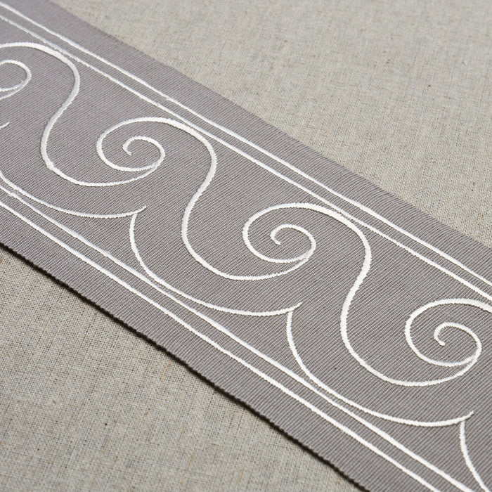 Schumacher Greek Waves Trim White On Grey Trim 70754