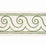 Schumacher Greek Waves Trim Green On Ivory Trim Sample 70756