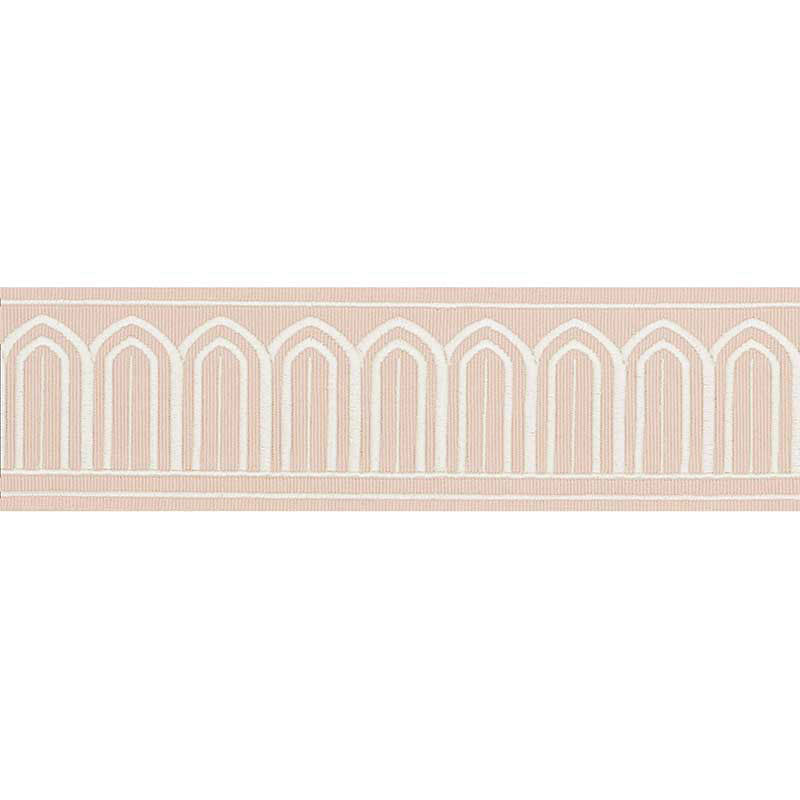 Schumacher Arches Embroidered Tape Medium Blush Trim 70764