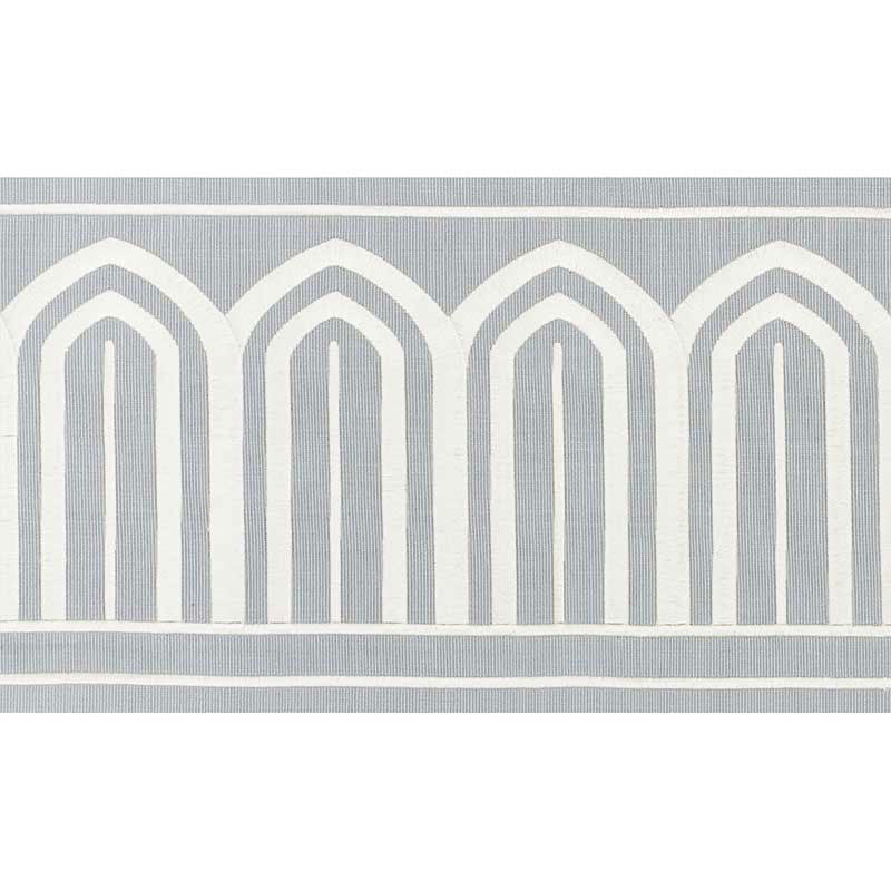 Schumacher Arches Embroidered Tape Wide Sky Trim 70773