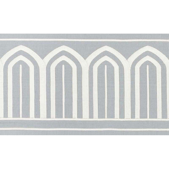 Schumacher Arches Embroidered Tape Wide Sky Trim Sample 70773