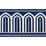 Schumacher Arches Embroidered Tape Wide Marine Trim Sample 70775