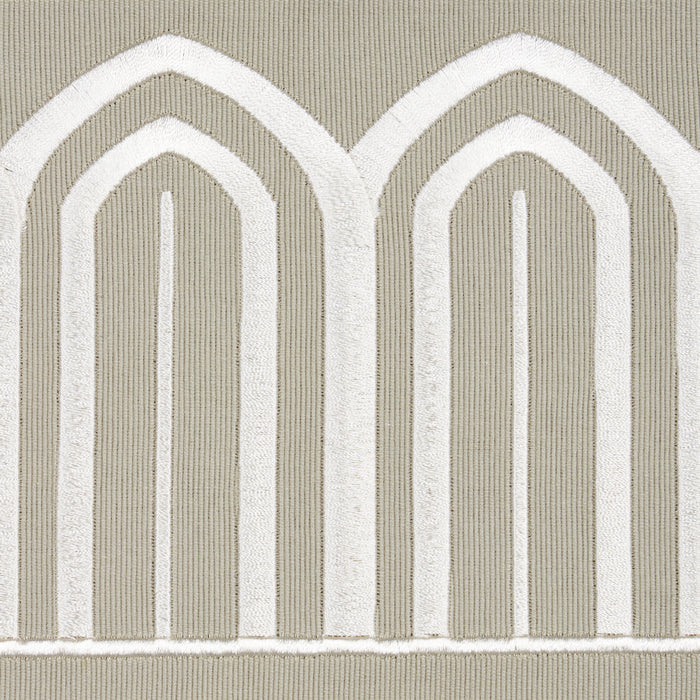 Schumacher Arches Embroidered Tape Wide Taupe Trim 70776