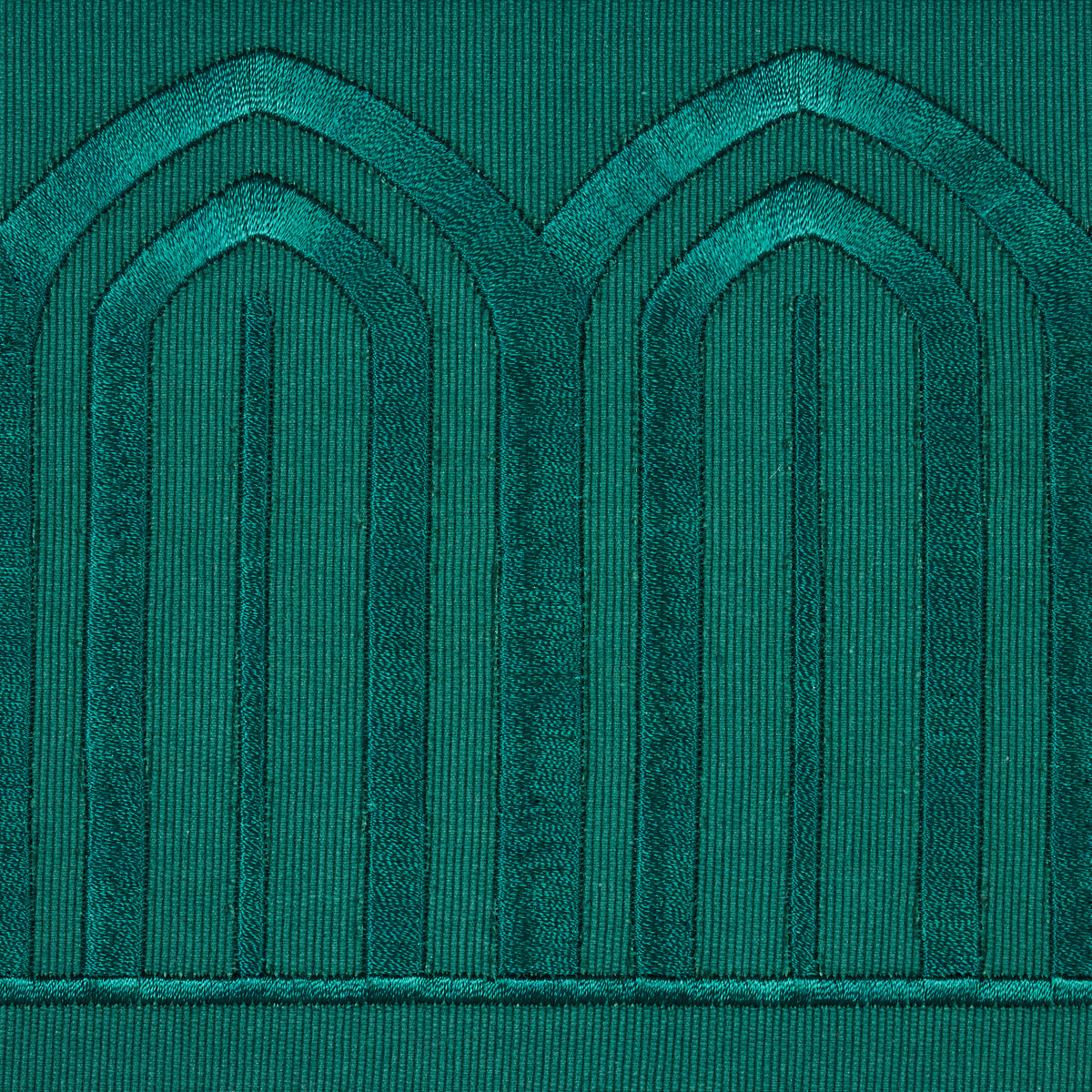 Schumacher Arches Embroidered Tape Wide Emerald Trim Sample 70779