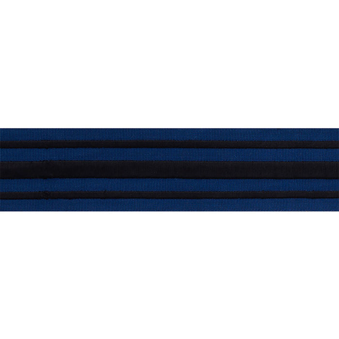 Schumacher Military Stripe  Tape Black On Navy Trim 70780